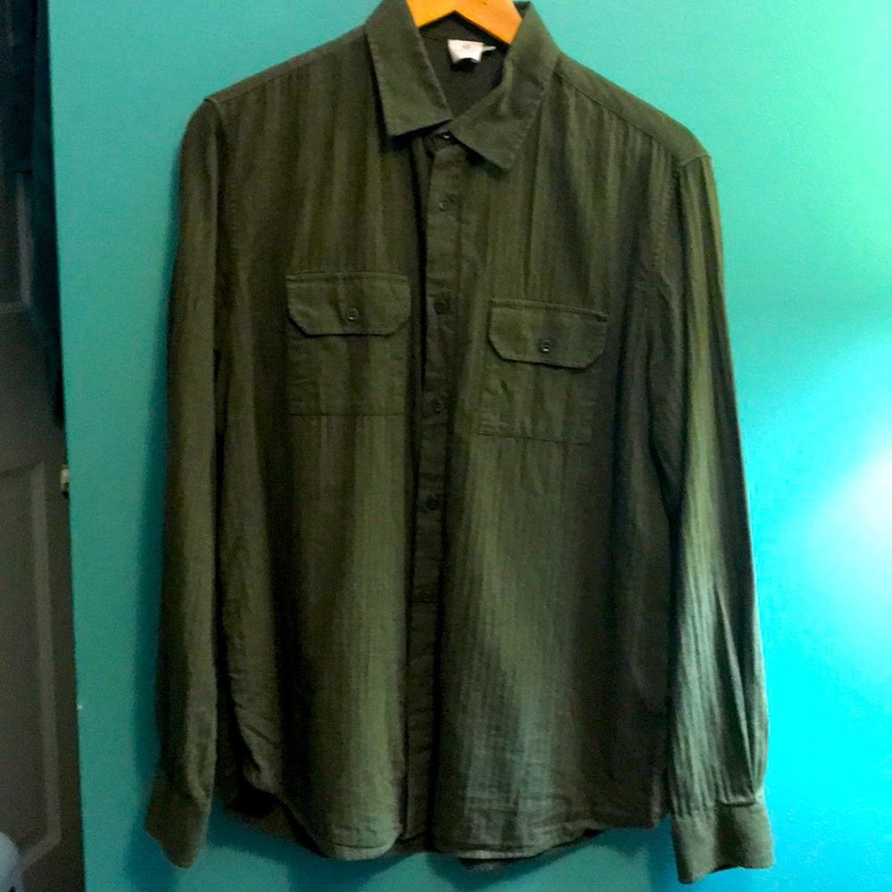 Sunspel Olive Button Down Shirt Size M